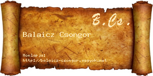Balaicz Csongor névjegykártya